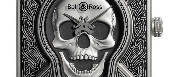 bell and ross br01 burning skull closeup