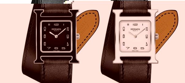 hermes heure h black and white