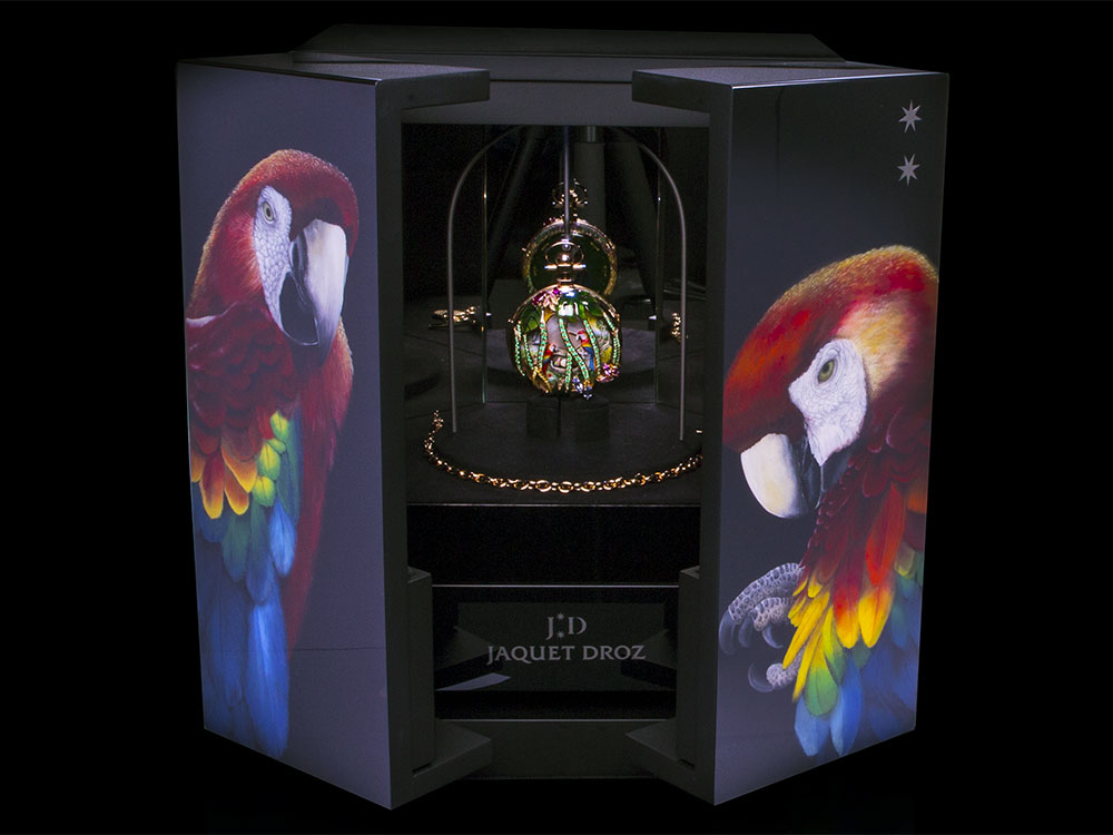 jaquet droz parrot repeater pocket watch box