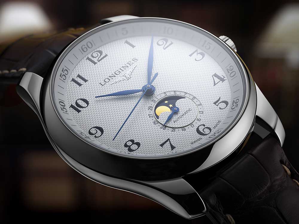 longines master collection White dial closeup